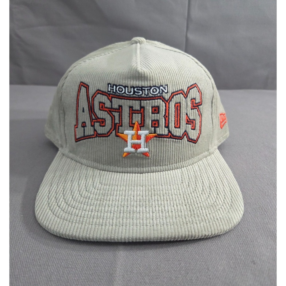 Houston Astros Hat Mens Snapback Gray Orange Corduroy MLB New Era The Golfer Cap